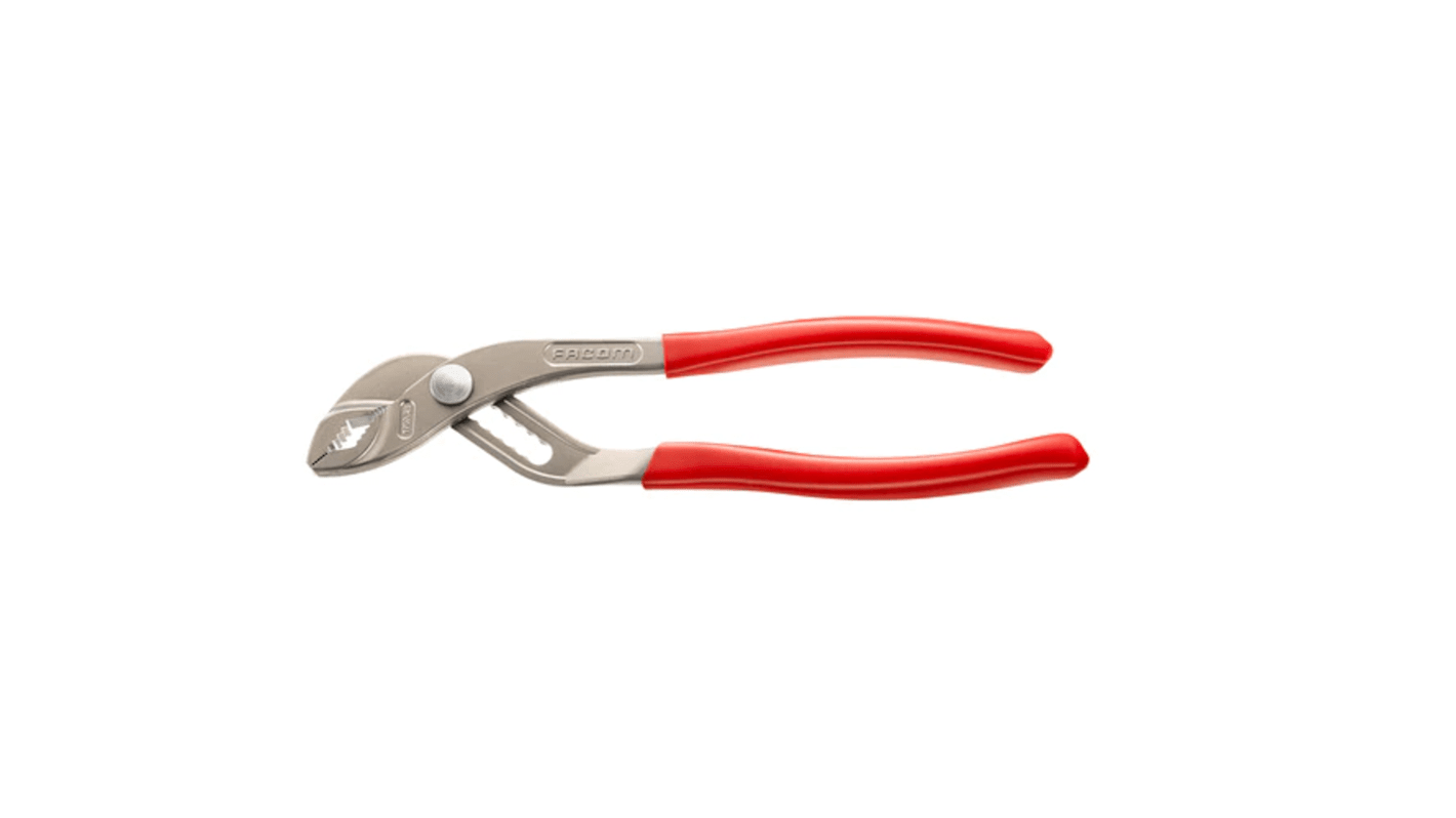 Facom Water Pump Pliers, 250 mm Overall, Bent Tip, 54mm Jaw