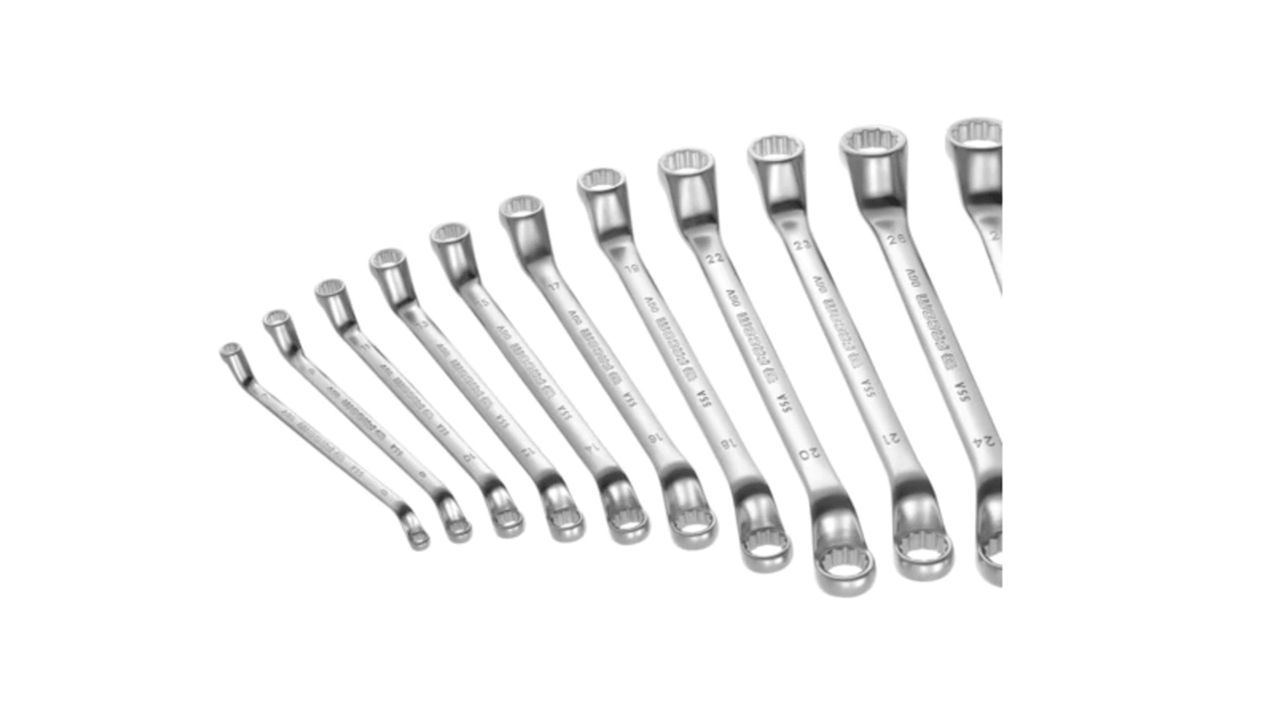 Facom 55A.JE Series 14-Piece Ring Spanner Set, 6 x 7 → 38 x 42 mm