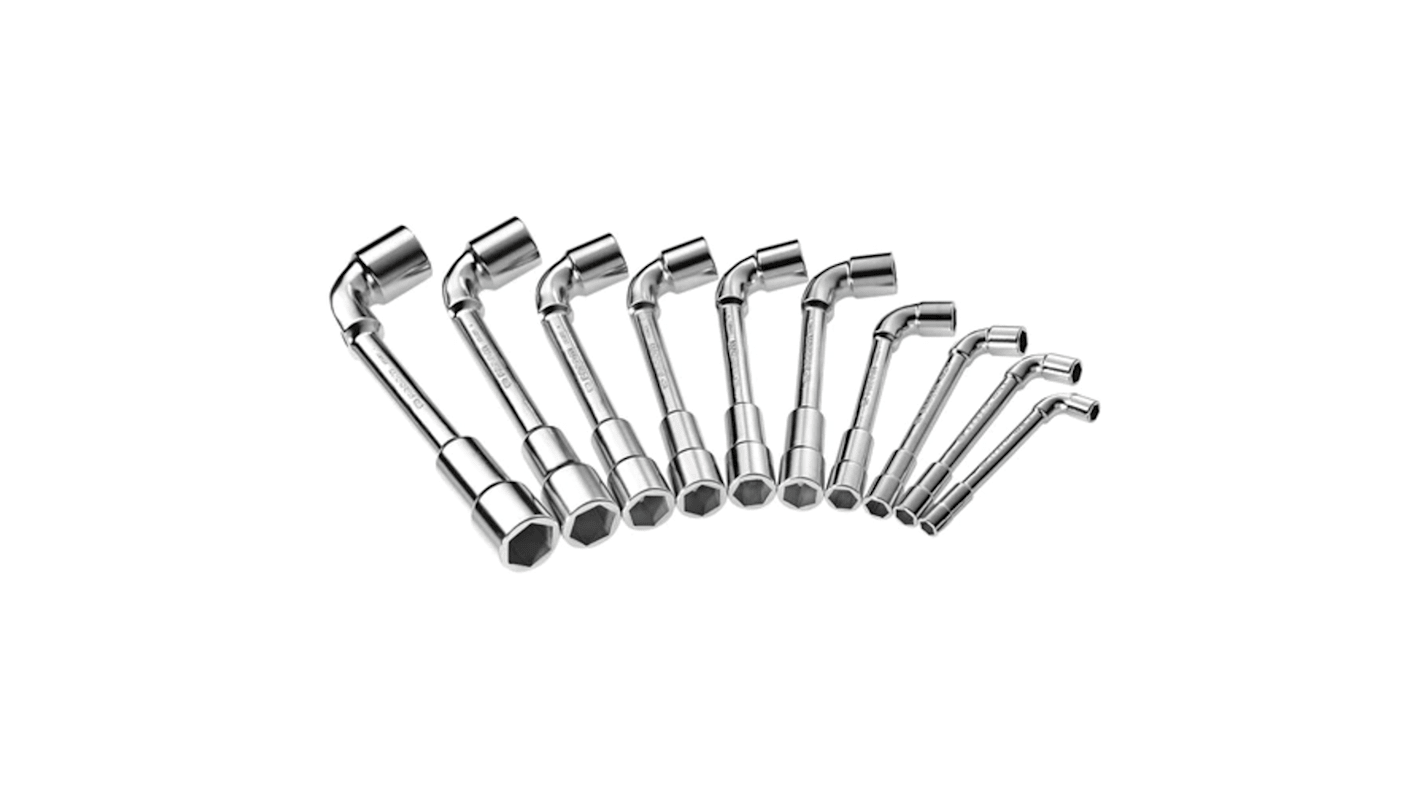 Facom Hex Tubular Box Spanner Set, 10 Pieces, 8 → 19 mm Tip