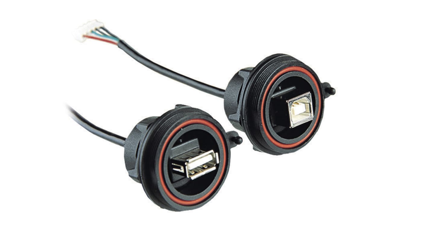 Bulgin, Panel Mount, Socket- Single Port Type B 2.0 IP68 USB Connector