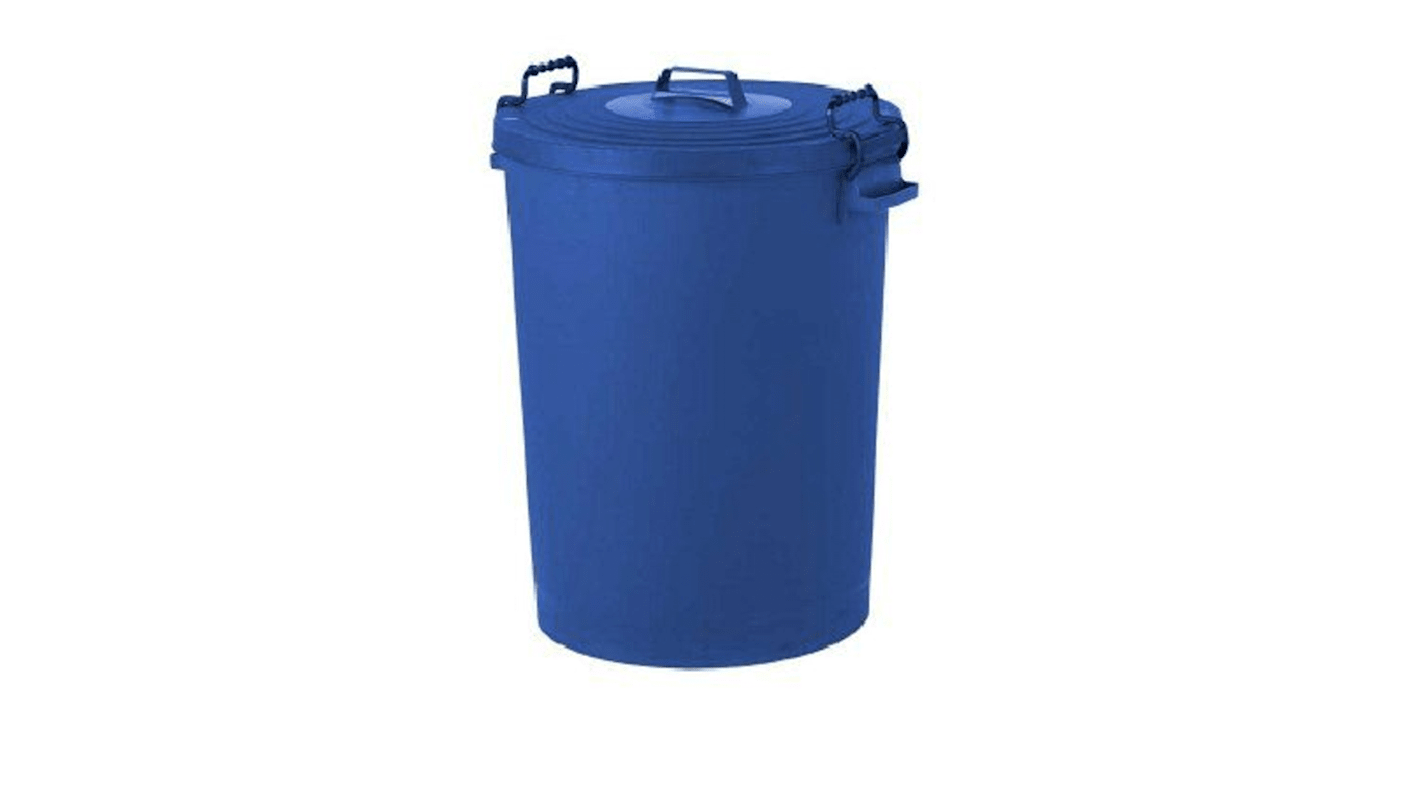 Hill Brush 110 Litre Bin with Lid - Blue 110L Blue Polypropylene Dustbin