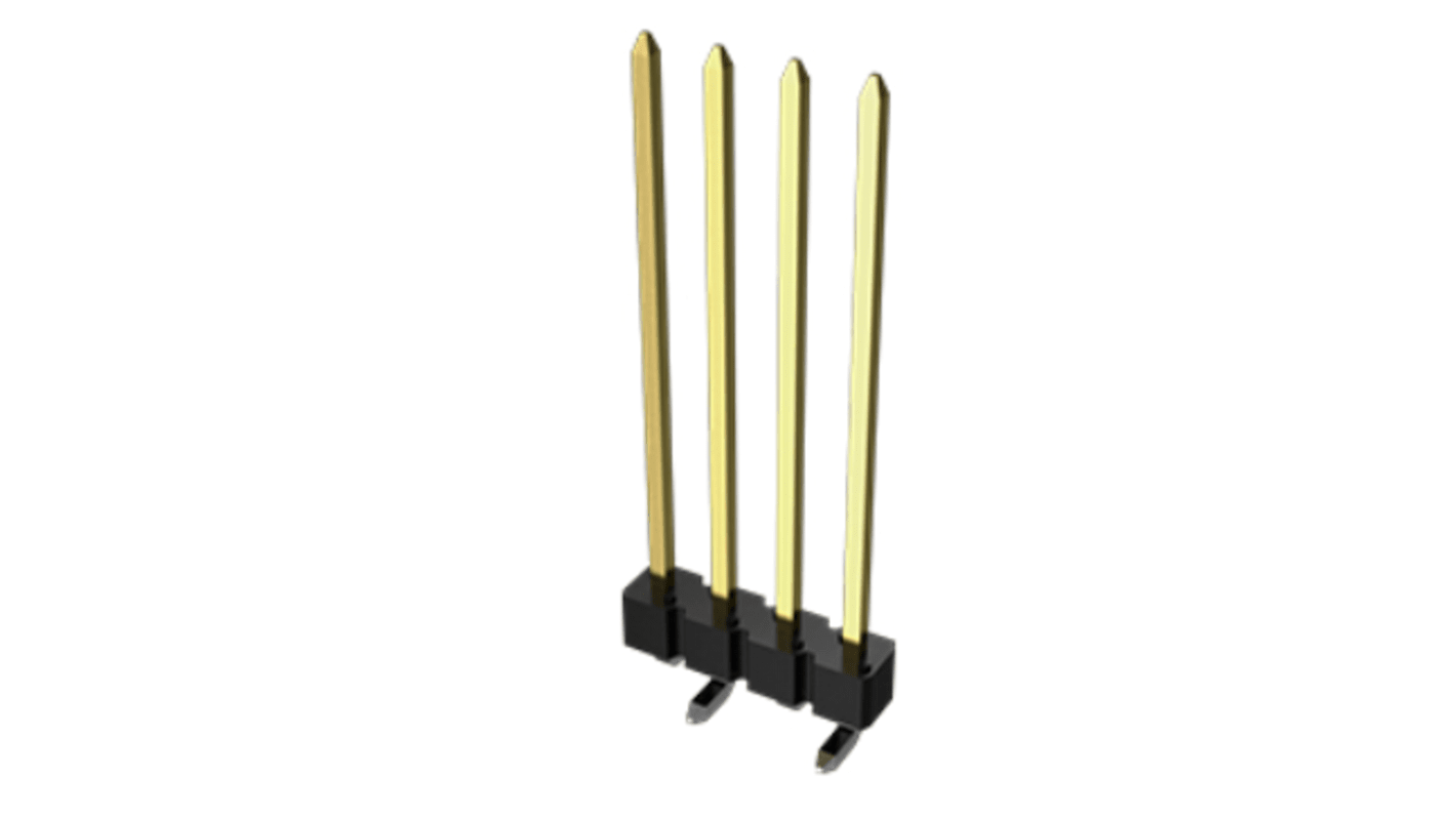 Amphenol Communications Solutions 6p单排排针, 2.54mm间距, SMT安装, Bergstik系列