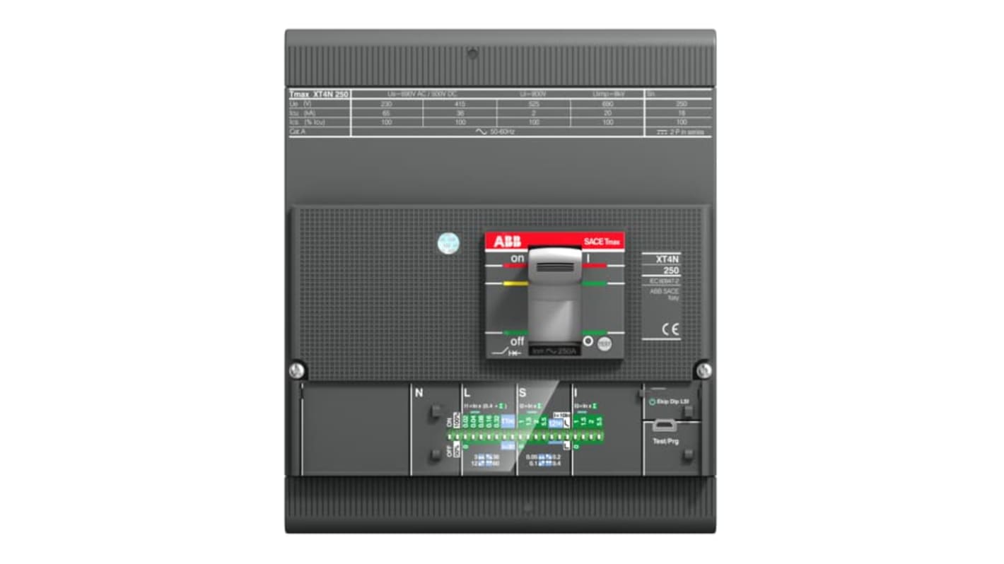 Interruttore magnetotermico scatolato 1SDA068538R1 XT4H 160 Ekip I 100A FF, 4, 100A, Fissa