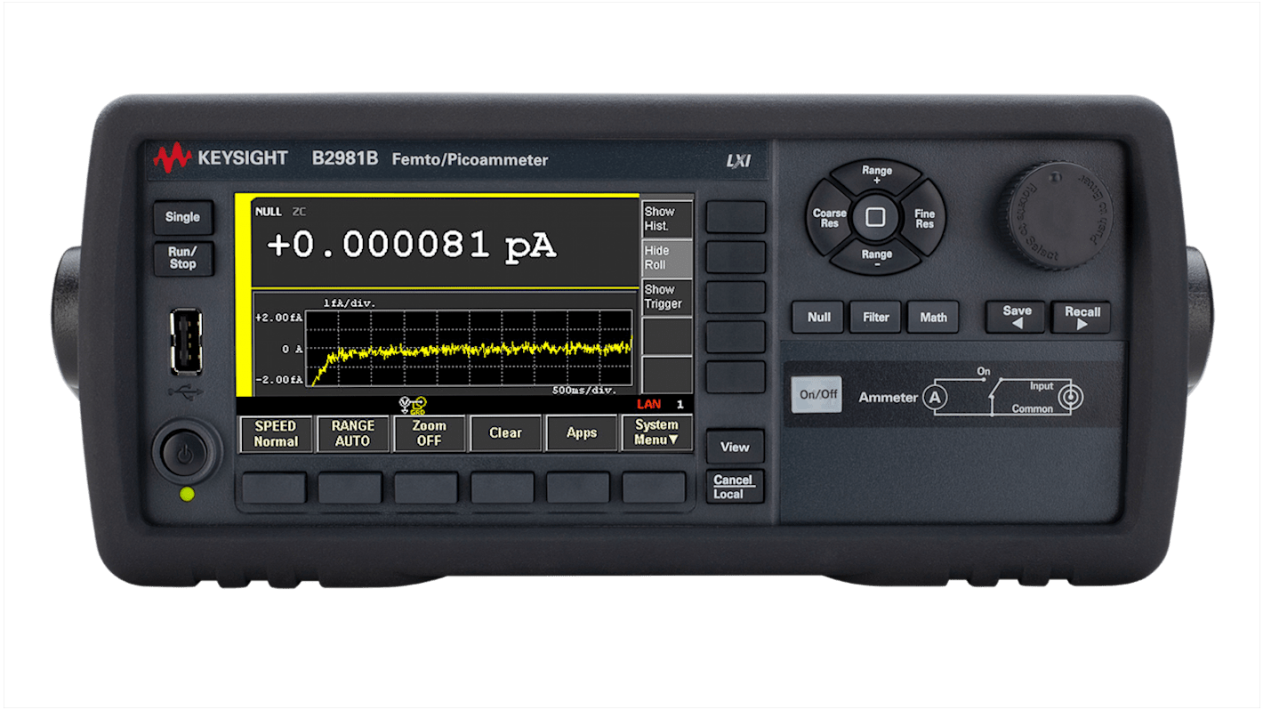 Keysight Technologies Bench Picoammeter, 20mA ac Max, 20mA dc Max