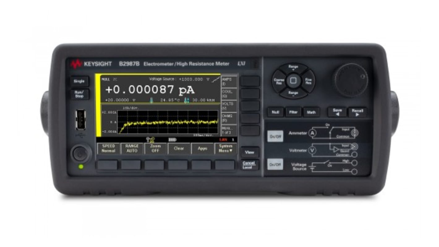 Keysight Technologies B2987B台式静电计, 最大20V 交流, 最大20V 直流, 最大10PΩ