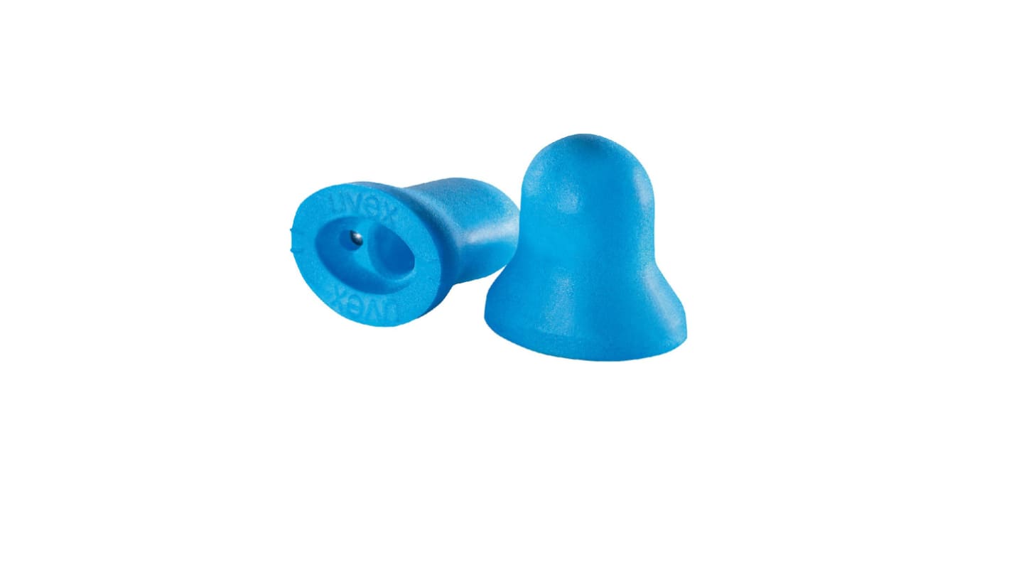 Tappi per orecchie Monouso in PU uvex, SNR 26dB, conf. da 50 coppie Con filo, col. Blu