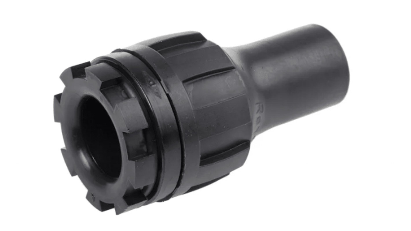 TE Connectivity CES Series Series Black Nylon Cable Gland Locknut, 1-12 UNF Thread, 4.1mm min., 12.7mm max.