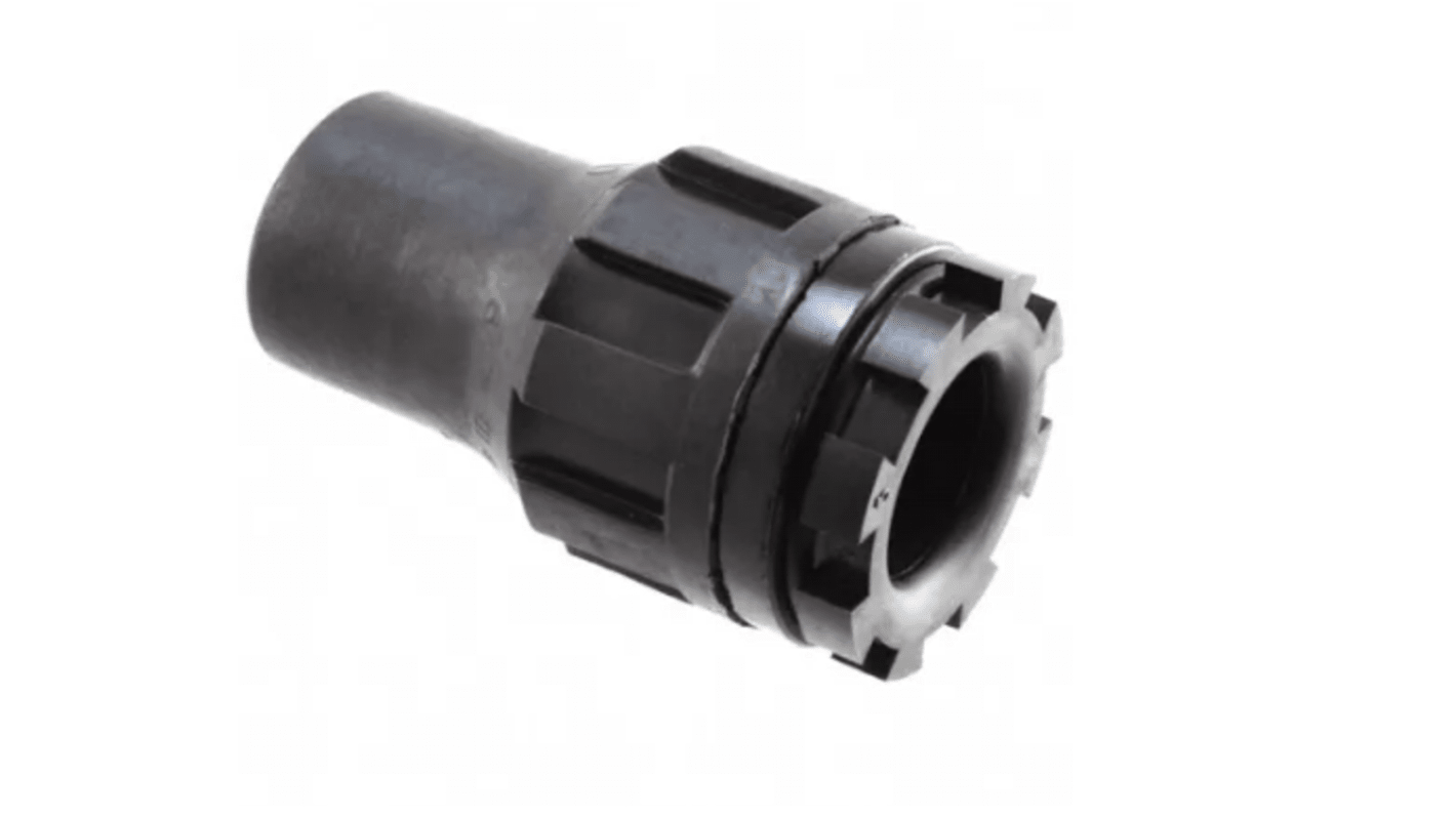 TE Connectivity CES Series Series Black Nylon Cable Gland Locknut, 1-12 UNF Thread, 6.4mm min., 19.1mm max.