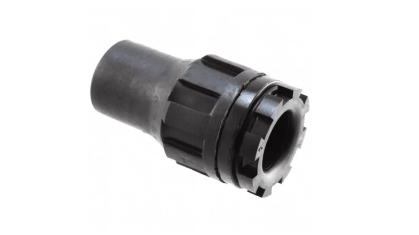 TE Connectivity CES Series Series Black Modified Polyolefin Cable Gland Locknut, 1-3/8-12 UNF Thread, 4.3mm min.,
