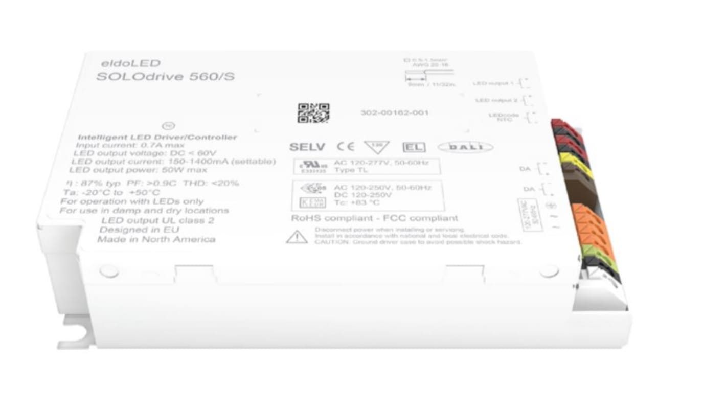 eldoLED LED-Treiber 120 → 250 V LED-Treiber, Ausgang 2 → 55V / 150 → 1400mA, Dimmbar Konstantstrom