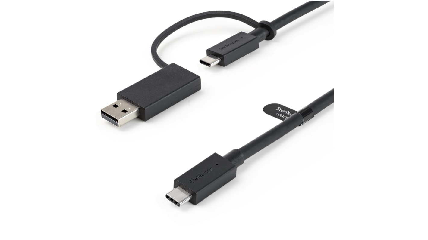 Kabel USB Złącze A USB C Złącze B USB A, USB C dł. 1m Kabel USB-C z przejściówką USB-A USB 3.1 kolor: Czarny