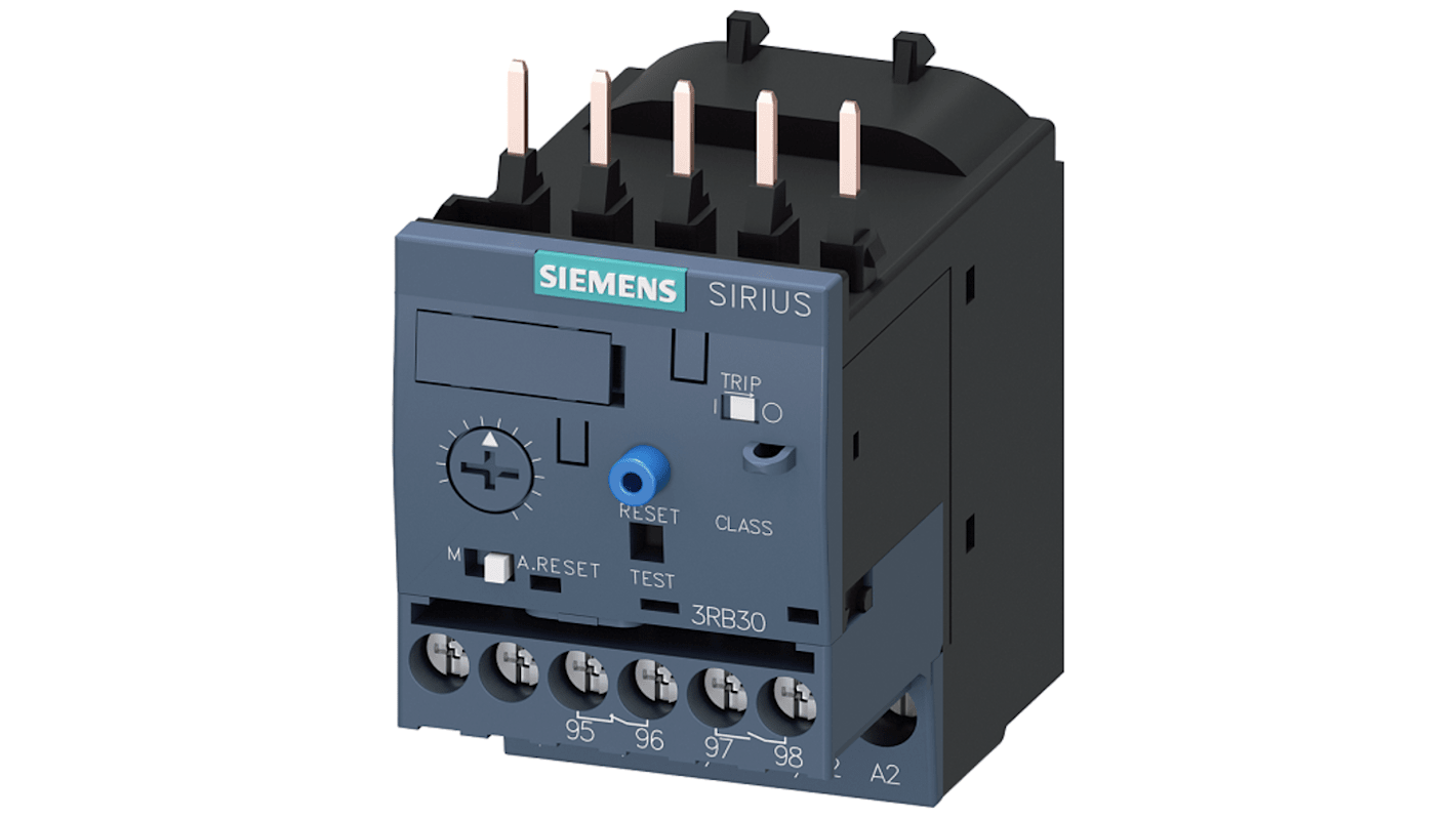 Siemens 3RB Overload Relay 1NO + 1NC, 1.25 A F.L.C, 4 A Contact Rating, 0.37 kW, SIRIUS