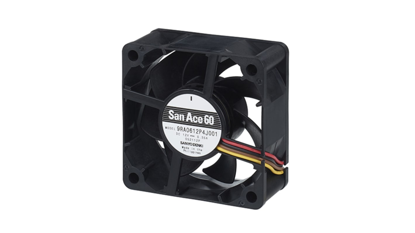 Sanyo Denki Axial Fan, 24 V dc, DC Operation, 4.32W, 180mA Max, 60 x 60 x 25mm
