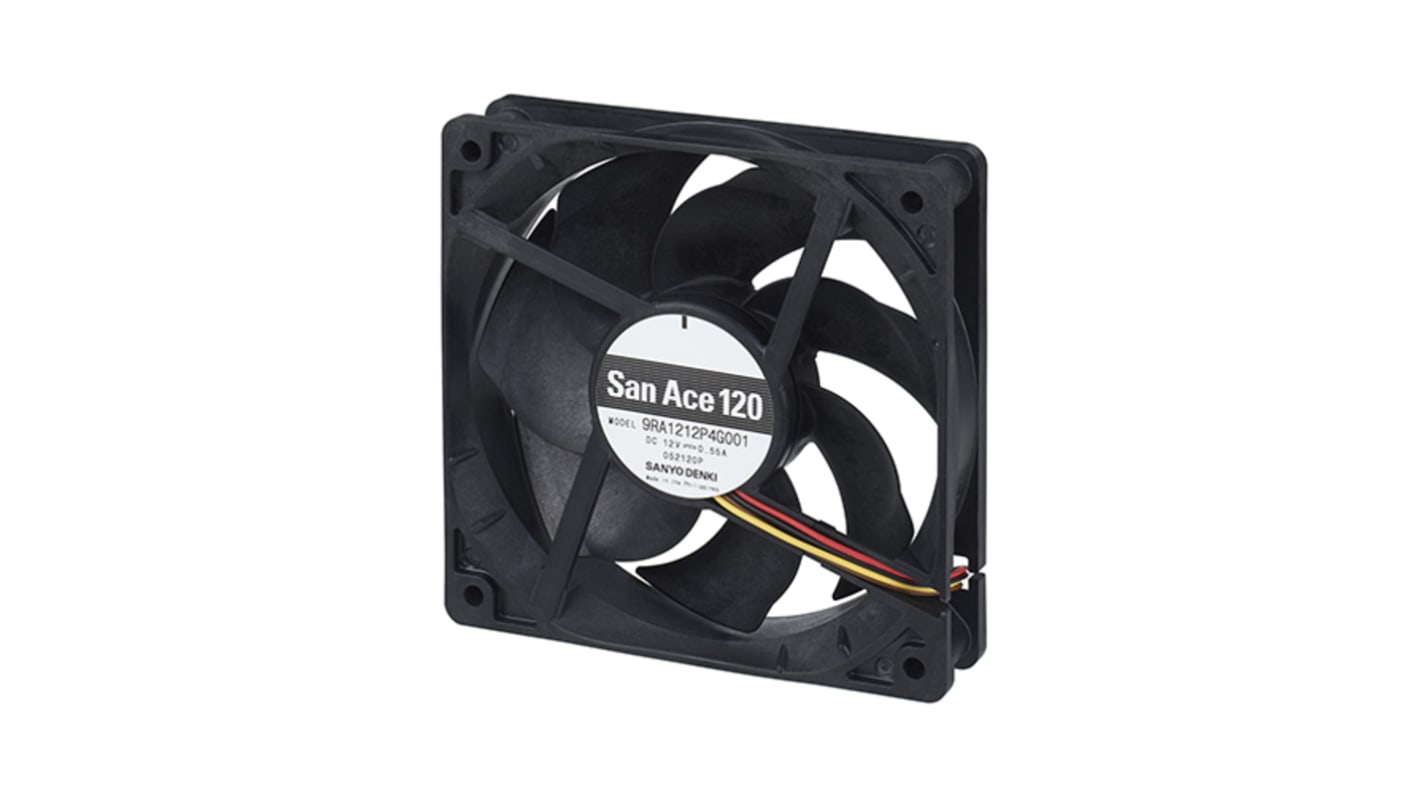 Sanyo Denki Axial Fan, 12 V dc, DC Operation, 2.64W, 220mA Max, 80 x 80 x 25mm