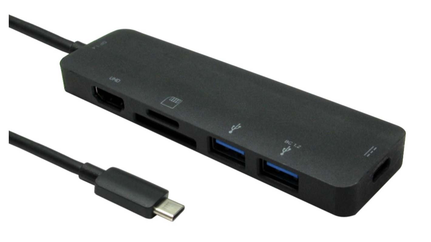 RS PRO USB视频转换器, USB C转HDMI转换器, USB C, 支持3个屏, 3840 x 2160