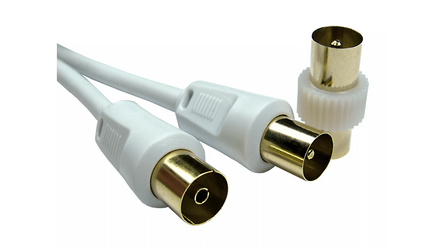 RS PRO Male TV Aerial Connector to Female TV Aerial Connector, 3C2V Coaxial, Terminated