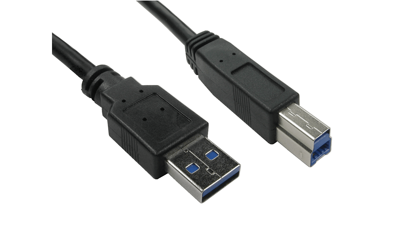 RS PRO USB 3.0, Male USB A to Male USB B, 2m