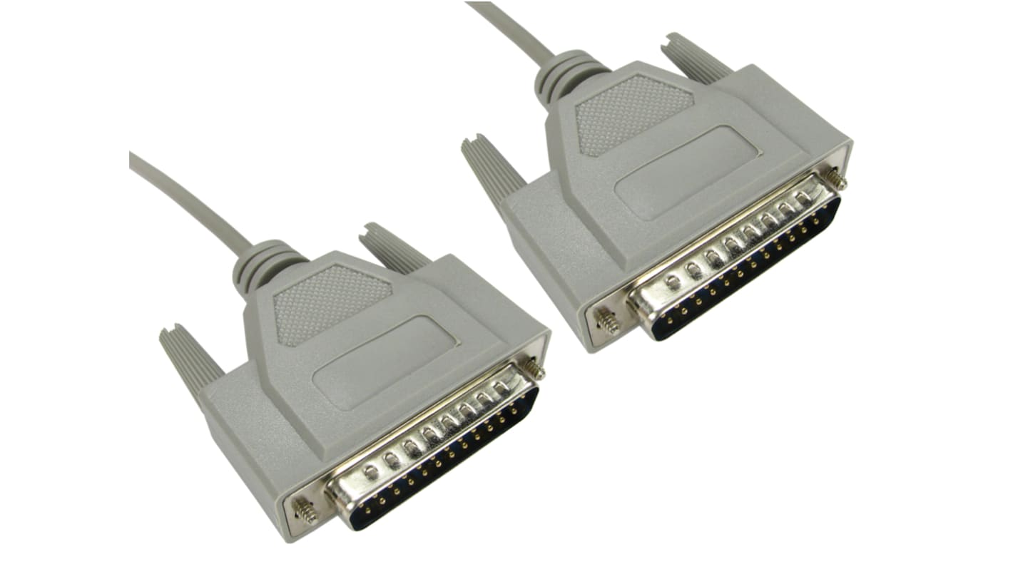RS PRO Male 25 Pin D-sub to Male 25 Pin D-sub Serial Cable, 3m