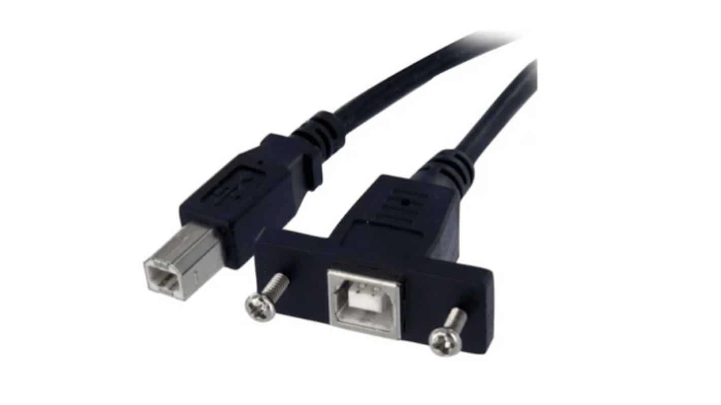 RS PRO USB 2.0, Male USB B to Female USB B, 300mm