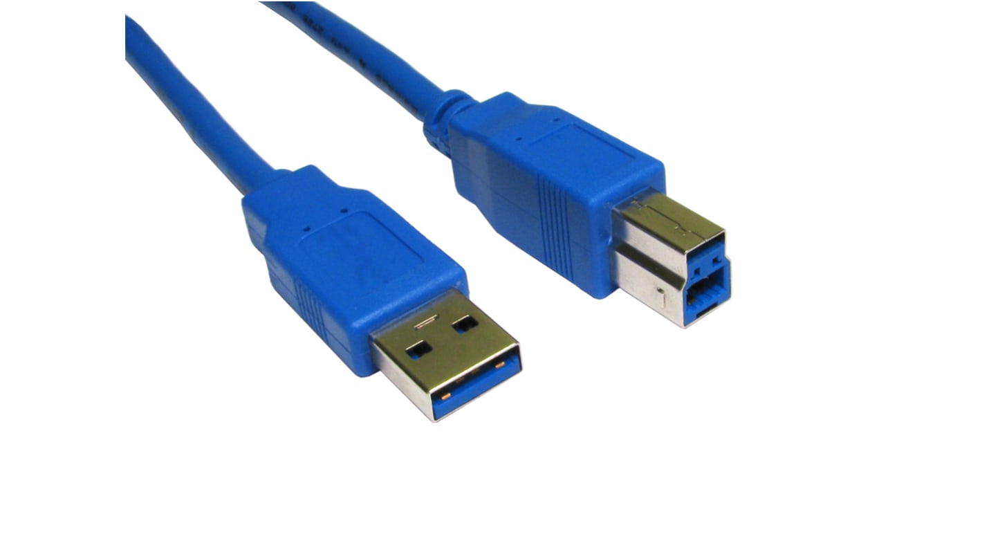RS PRO USB 3.0, Male USB A to Male USB B, 2m