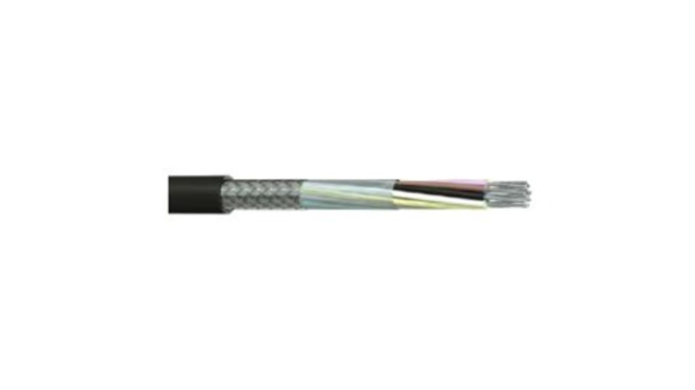 RS PRO Multicore Industrial Cable, 18 Cores, 0.5 mm², DEF STAN, Screened, 25m, Black PVC Sheath