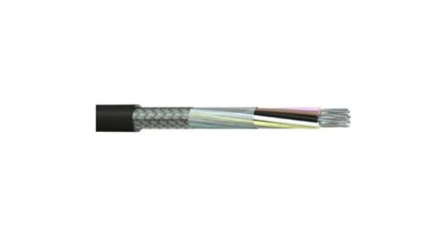 Câble multiconducteur Blindé RS PRO, 12 x 0,22 mm², gaine PVC Noir, 100m