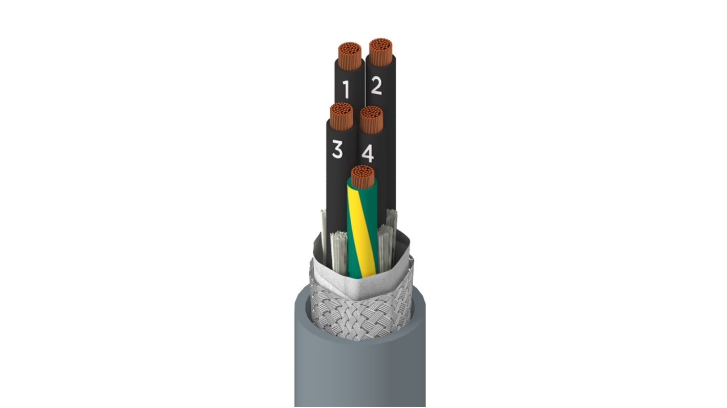 Alpha Wire Xtra-Guard FLEX Performance Cable Multicore Industrial Cable, 5 Cores, Screened, 305m, Grey