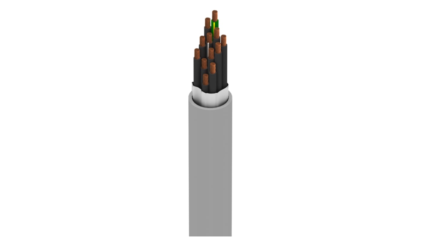Alpha Wire Xtra-Guard FLEX Performance Cable Multicore Industrial Cable, 12 Cores, Unscreened, 30.5m, Grey