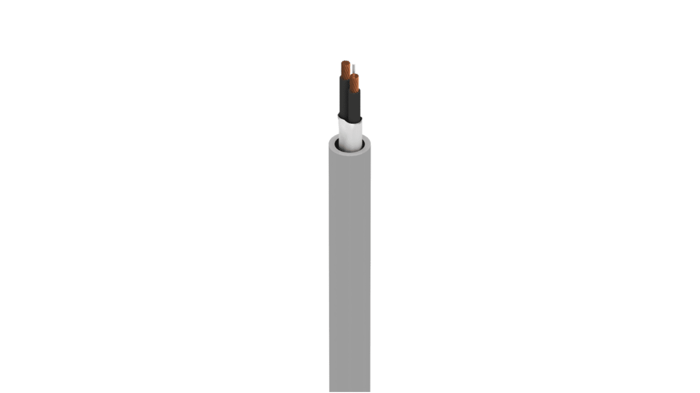 Alpha Wire Xtra-Guard FLEX Performance Cable Multicore Industrial Cable, 2 Cores, Unscreened, 30.5m, Grey