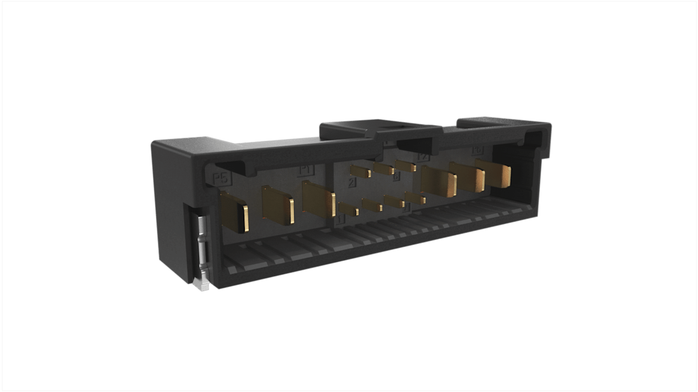 Amphenol ICC ComboLock Series Right Angle Surface Mount PCB Header, 7 Contact(s), 1.0mm Pitch, 2 Row(s), Shrouded