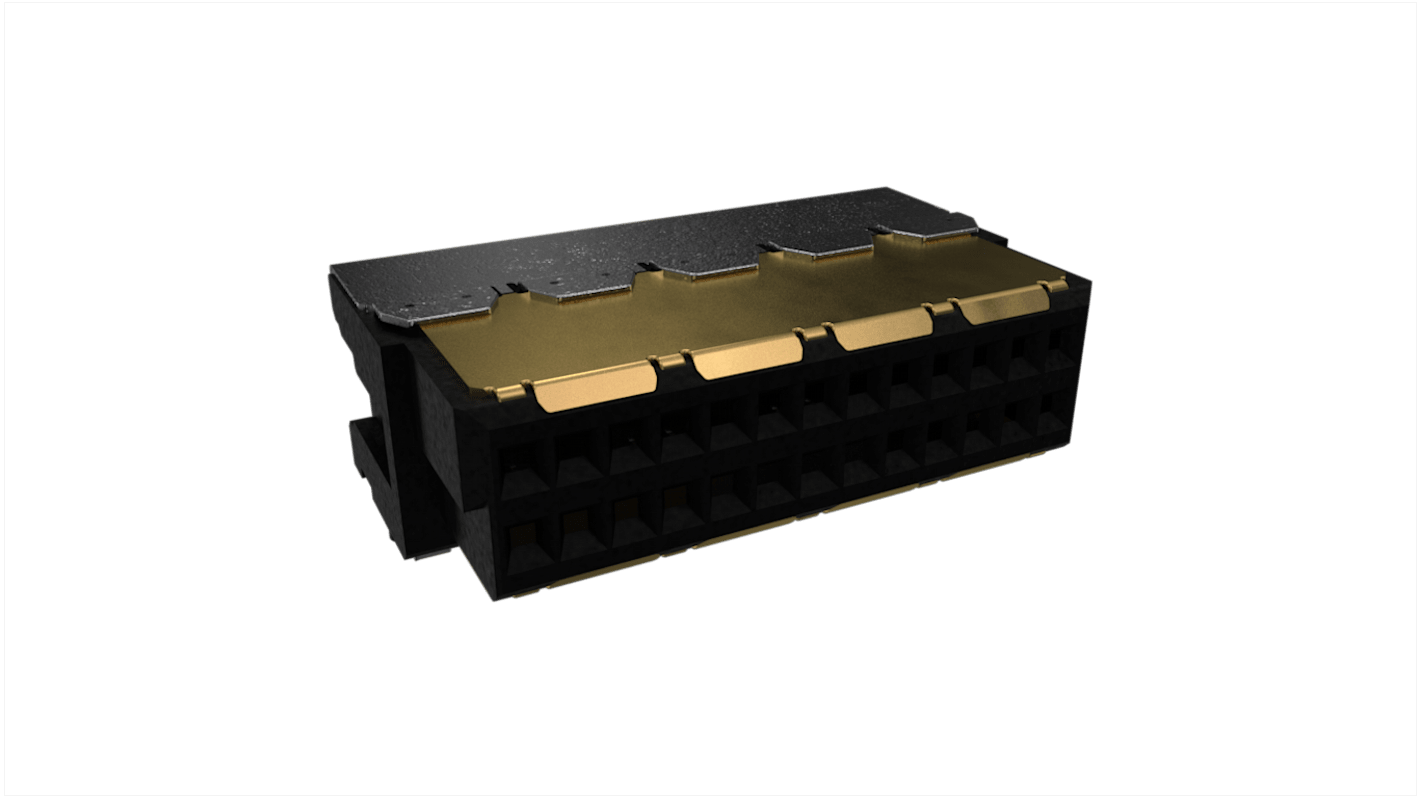 Amphenol ICC Minitek Microspeed Series Surface Mount PCB Socket, 26-Contact, 2-Row, 1mm Pitch