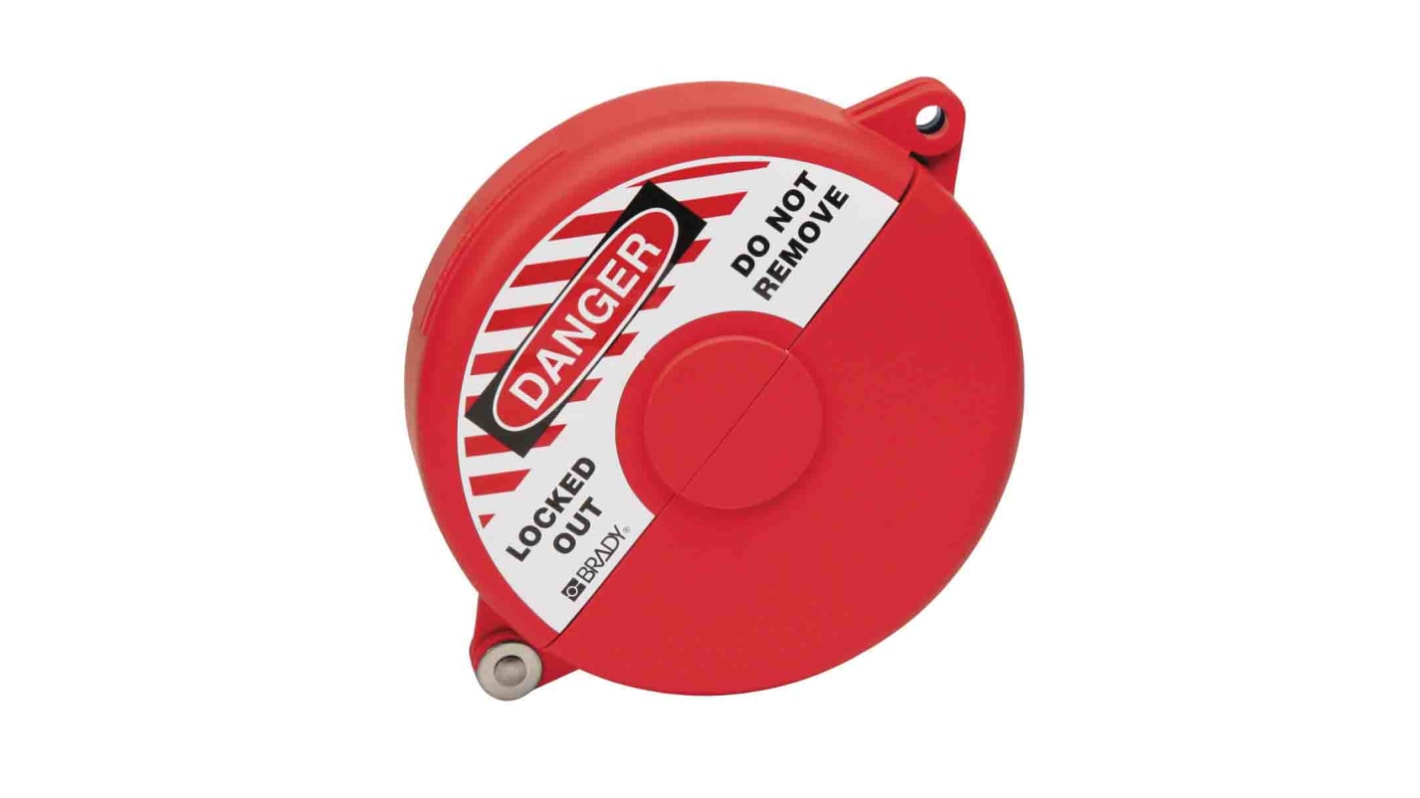 Brady Red 1-Lock Polypropylene Gate Valve Lockout, 9.53mm Shackle, 330.2mm Attachment