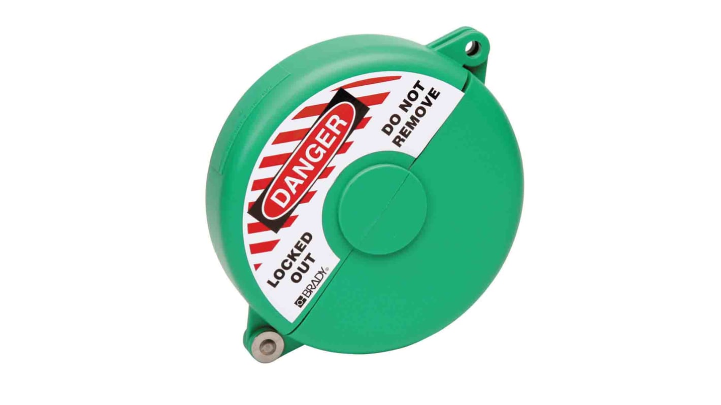 Brady Green 1-Lock Polypropylene Gate Valve Lockout, 9.53mm Shackle, 165.1mm Attachment