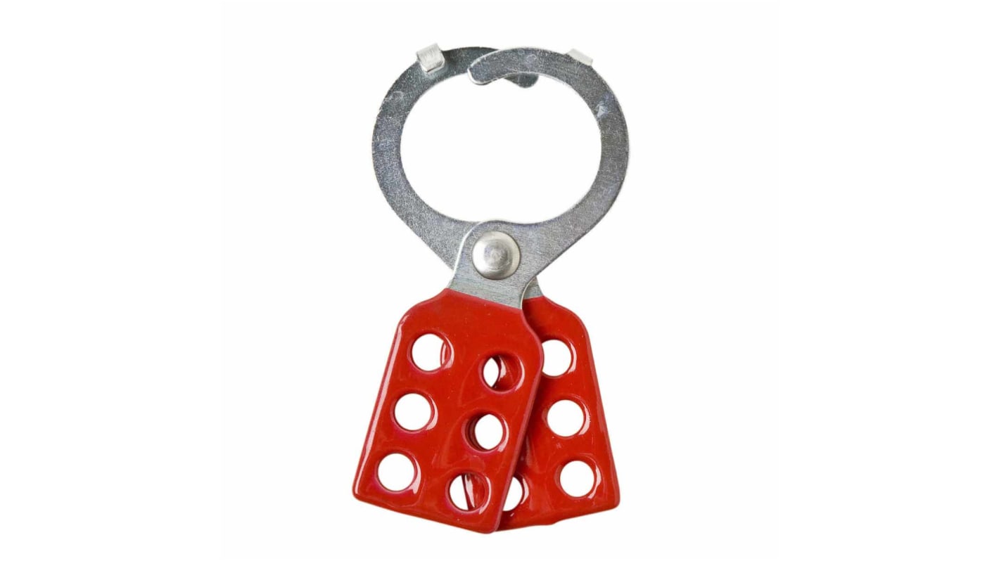 Brady Red 6-Lock Steel Lockout Hasp, 8.51mm Shackle