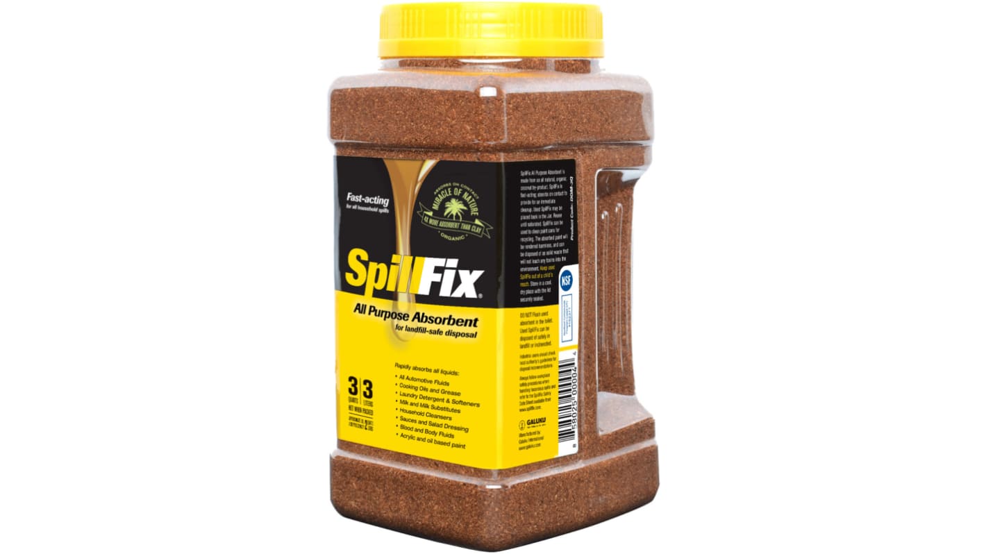 Brady Spill Absorbent Granules for Industrial Maintenance Use, 2 L Capacity