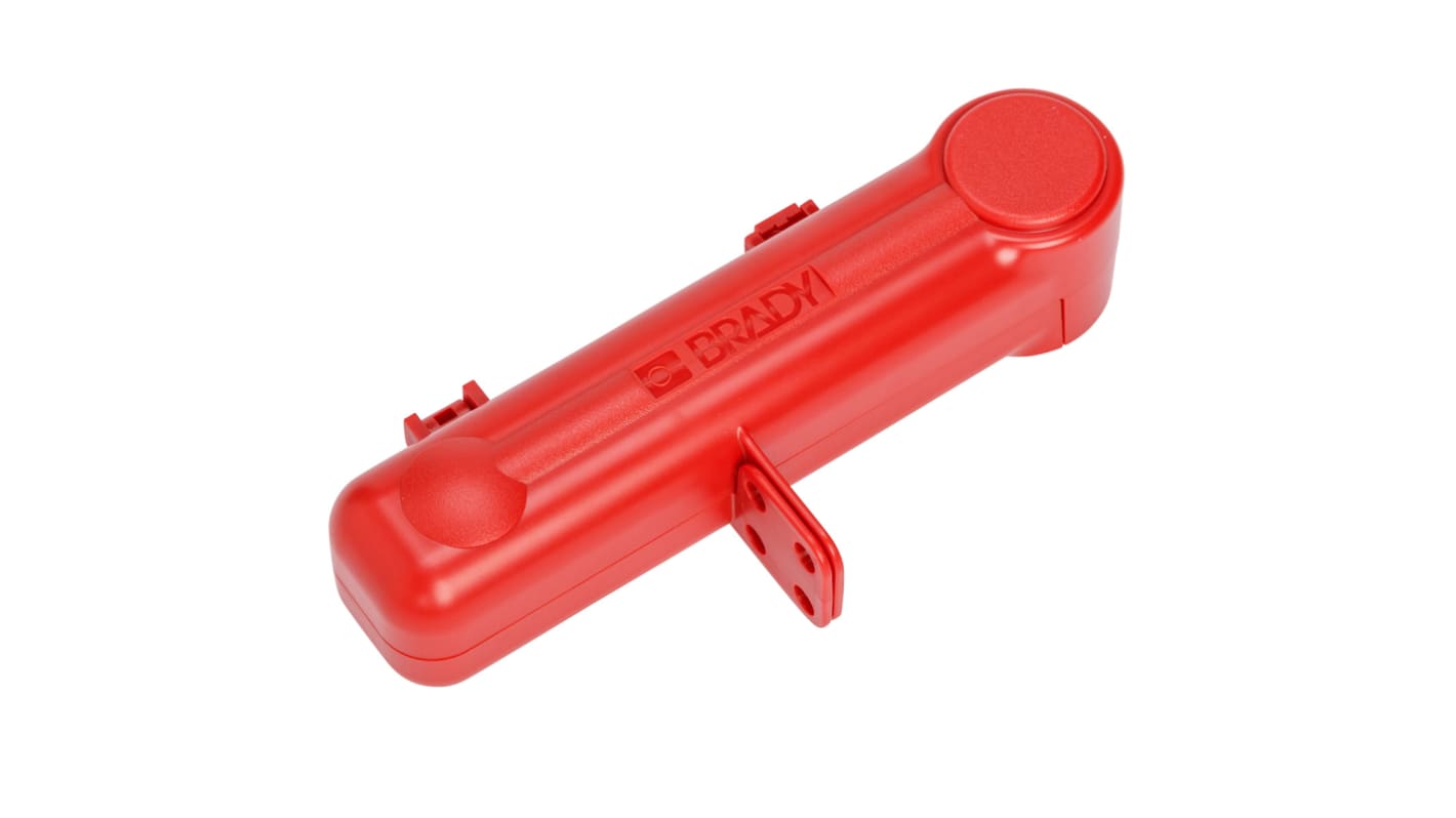 Brady Red 4-Lock ABS Butterfly Valve Lockout, 7.92mm Shackle, 50.8mm Attachment