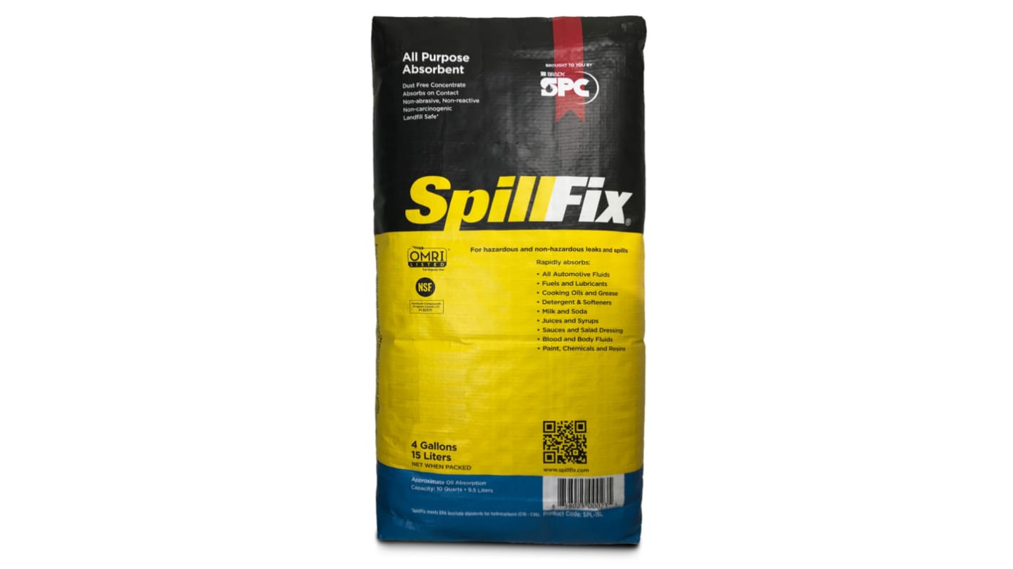Brady Spill Absorbent Granules for Industrial Maintenance Use, 9.5 L Capacity