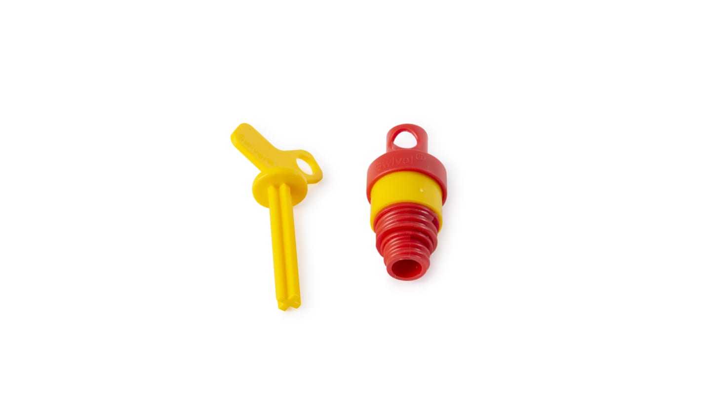 Brady Red, Yellow 1-Lock Plastic Electrical Plug Lockouts, 6.5mm Shackle