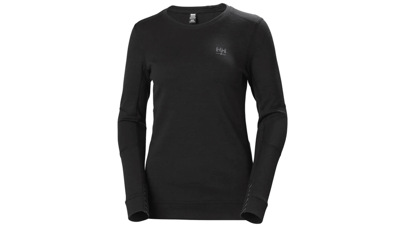 Helly Hansen Black 43 % Polypropylene, 57 % Merino Thermal Shirt, XXL