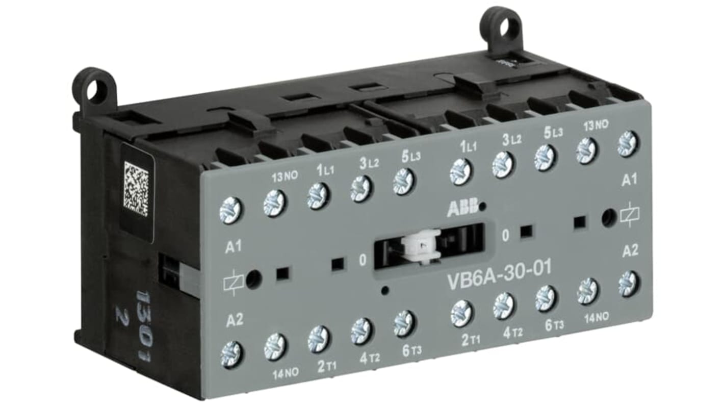 ABB VB6A-30-01 VB Contactor, 240 V Coil, 3-Pole, 20 A, 4 kW, 3NO