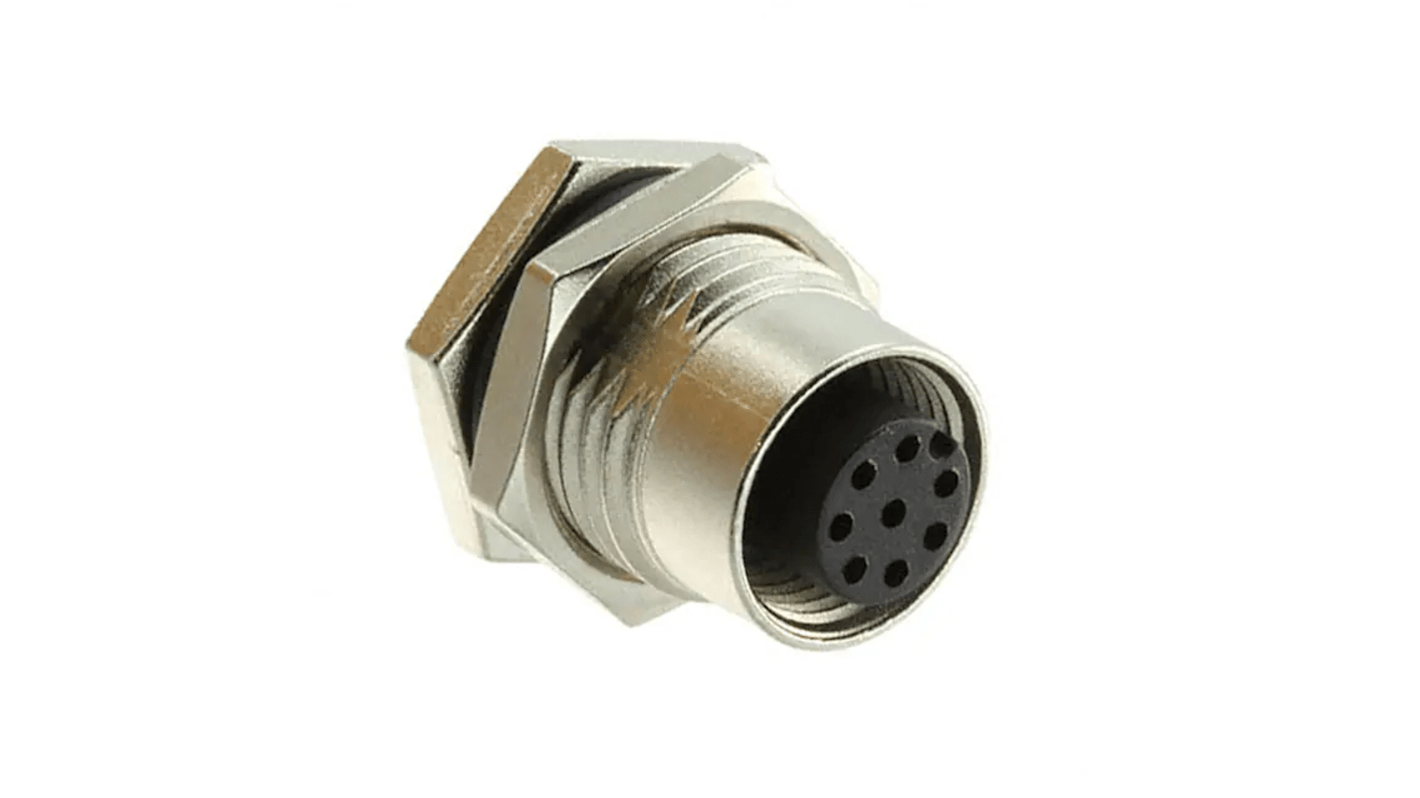 Amphenol Industrial Circular Connector, 8 Contacts, Panel Mount, M12 Connector, Socket, Female, M Series