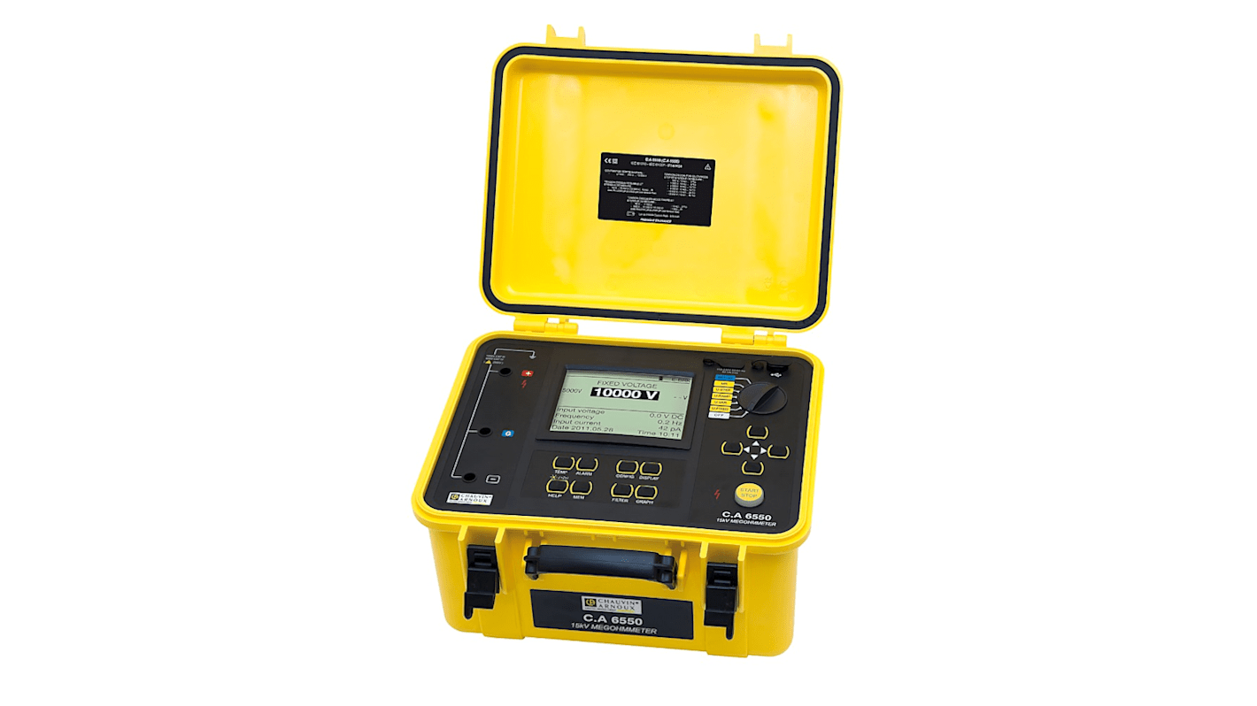 Chauvin Arnoux CA 6550 Insulation Tester, 40V Min, 10000V Max