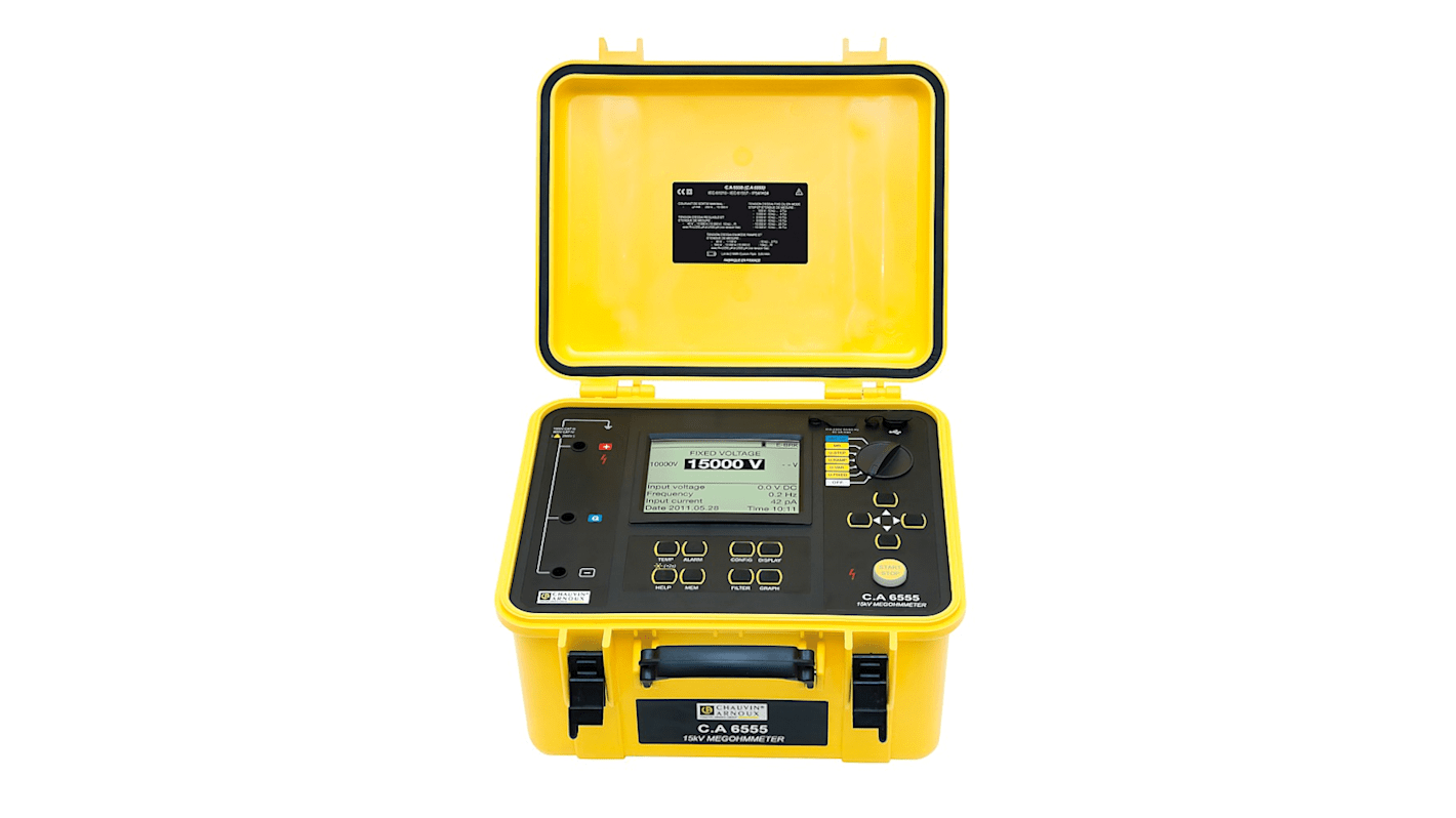 Chauvin Arnoux CA 6555 Insulation Tester, 40V Min, 15000V Max