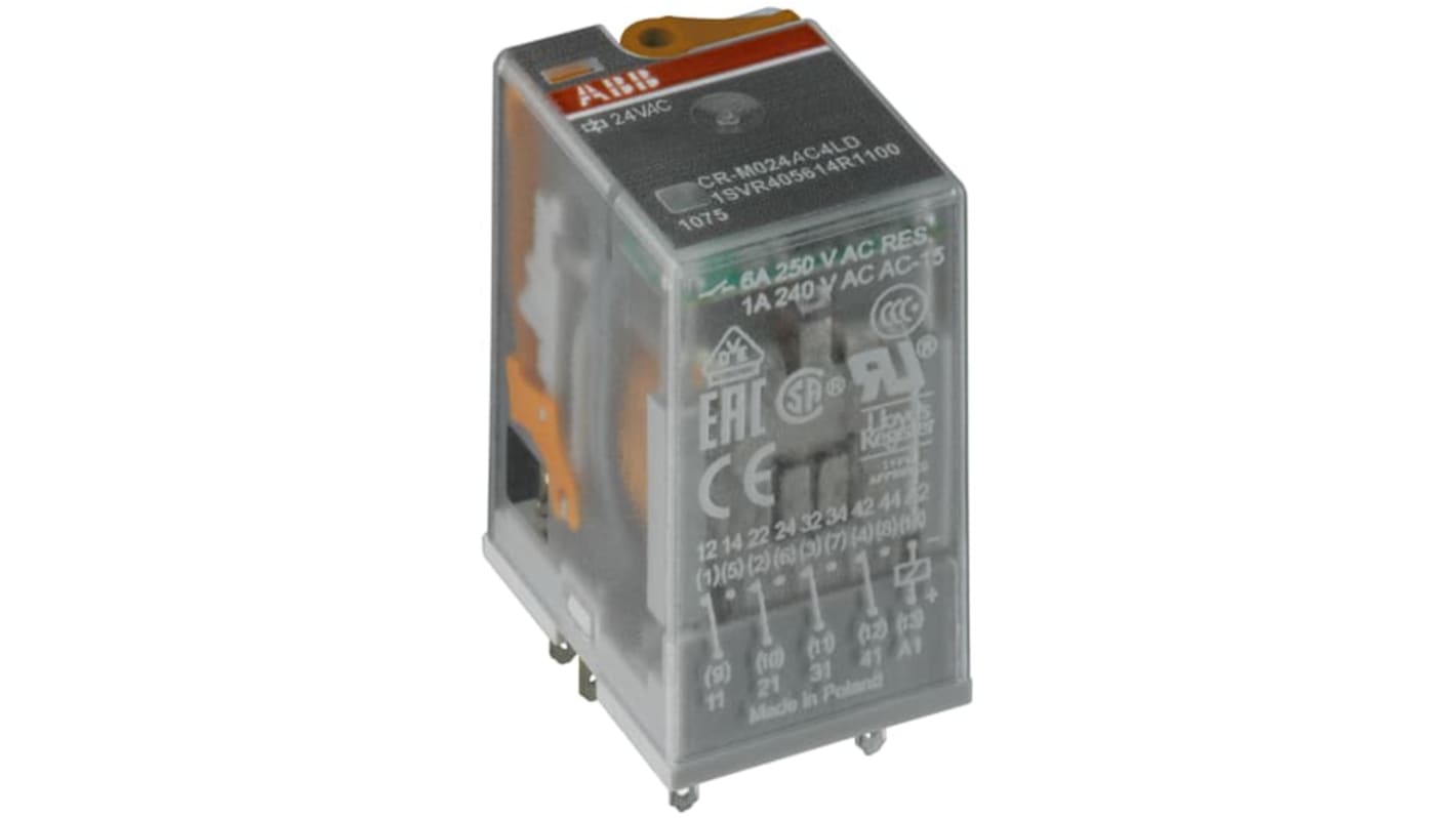 ABB CR Interface Relais / 110V dc 110V dc, 1-poliger Wechsler DIN-Schienen 250V
