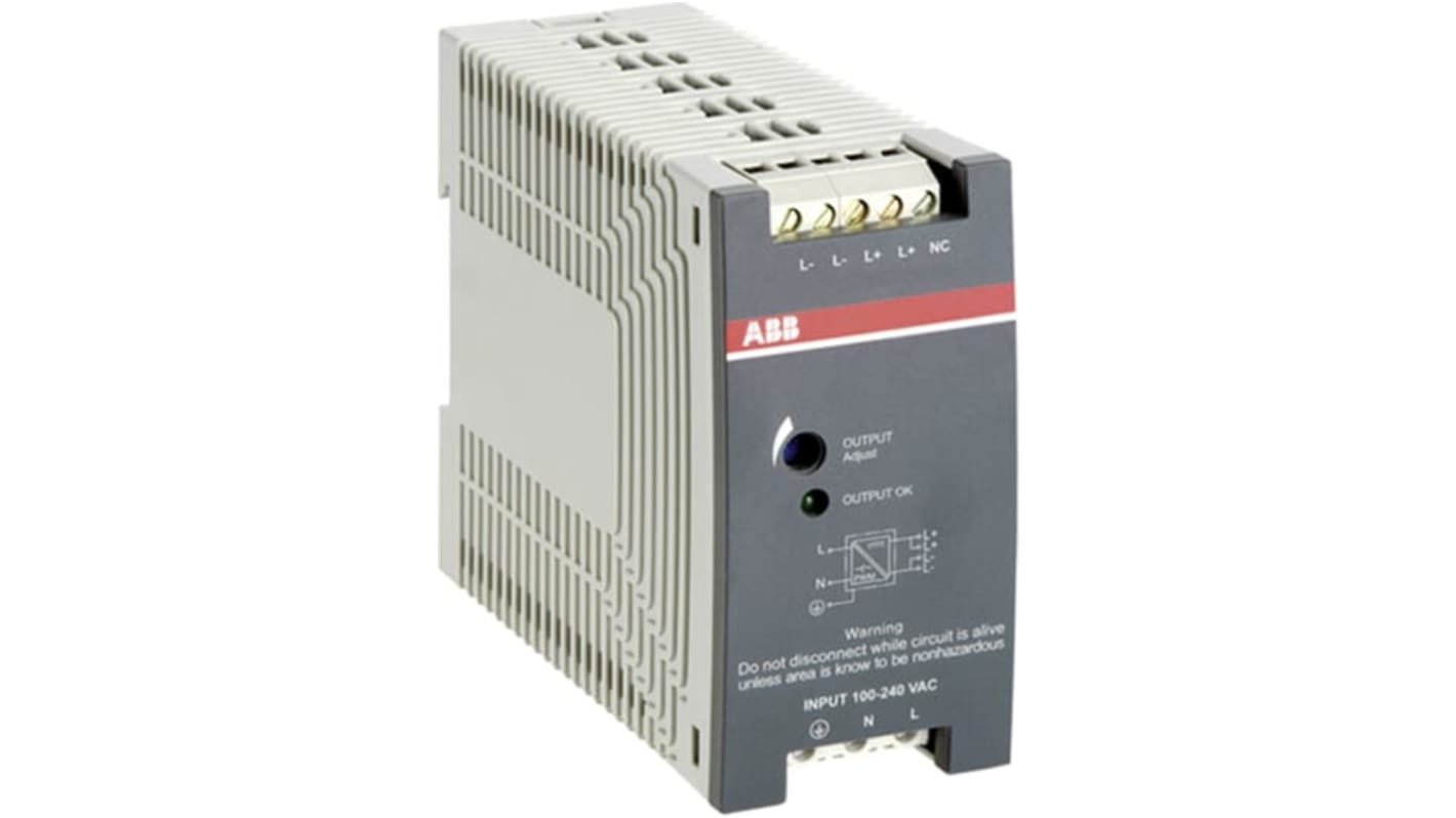 ABB CP Switched Mode DIN Rail Power Supply, 85 → 264 V ac / 90 → 375V dc ac, dc Input, 48V dc dc Output,