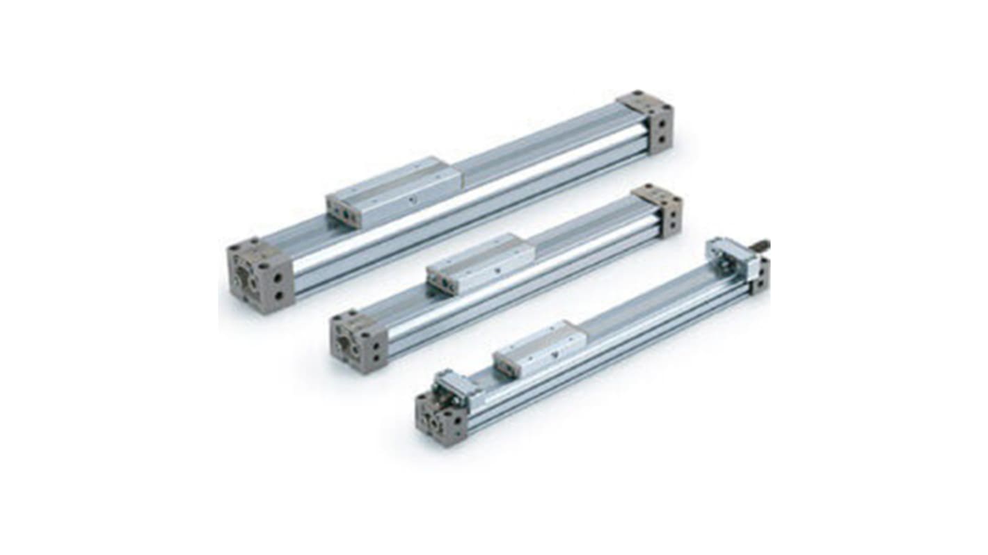 SMC Double Acting Rodless Pneumatic Cylinder 300mm Stroke, 25mm Bore