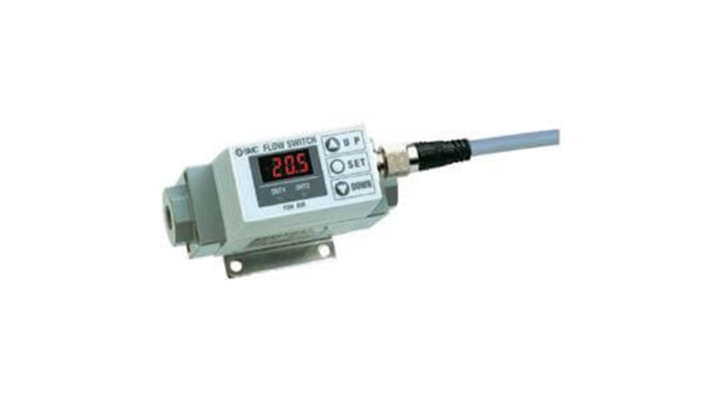 SMC PF2A7 Series Integrated Display Flow Sensor for Air, 20 l/min Min, 100 L/min Max