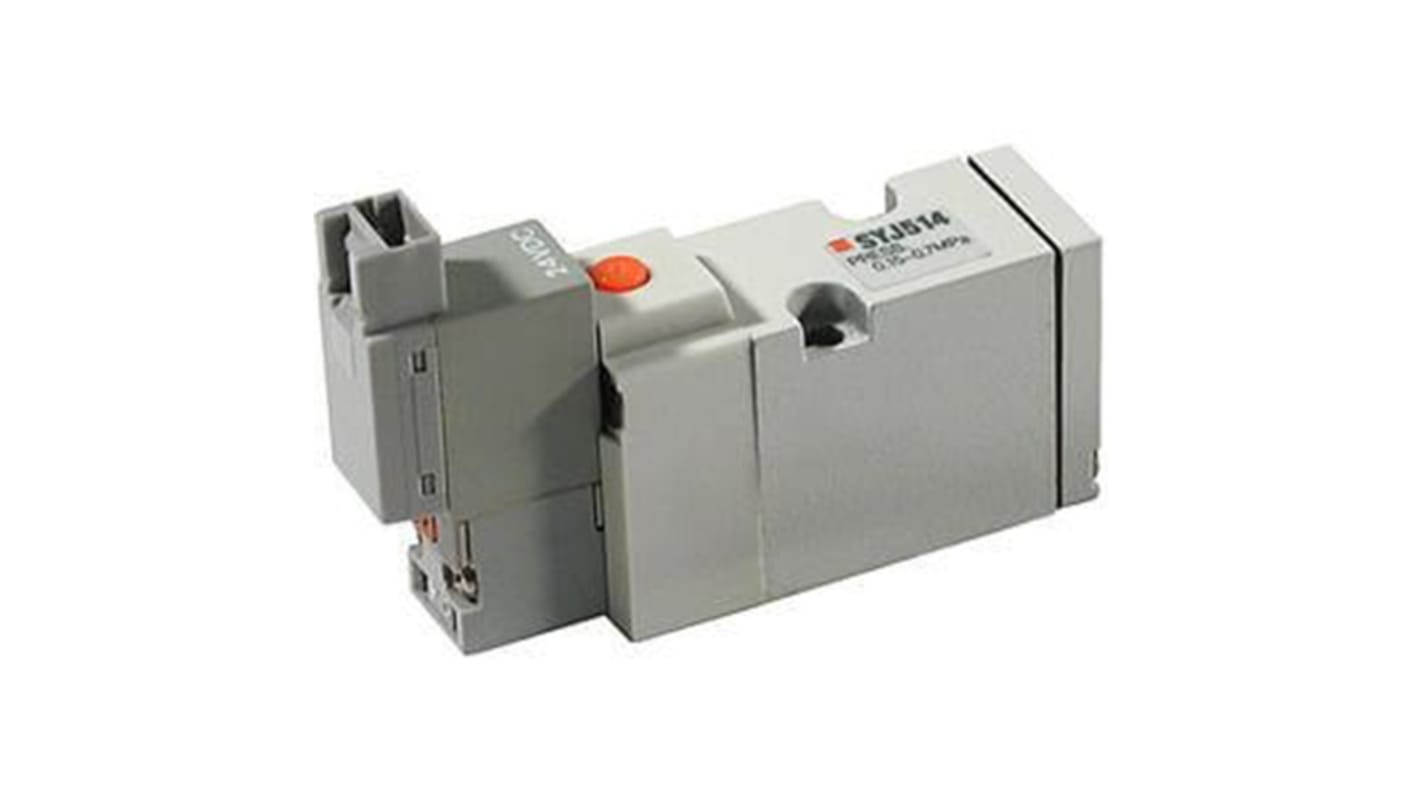 Electroválvula neumática SMC, Serie SYJ500, Rosca M5 Métrico, Solenoide, Con puertos en cuerpo