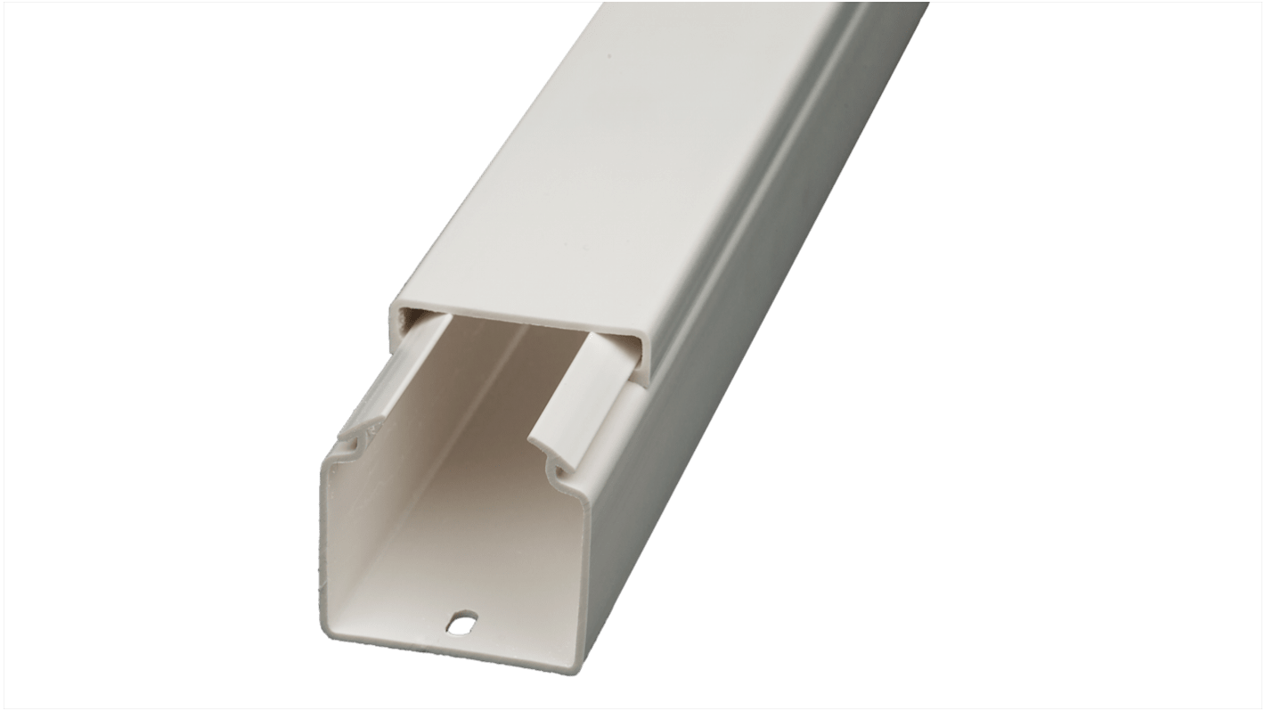 RS PRO White Mini Trunking, W15 mm x D15mm, L2m, PVC