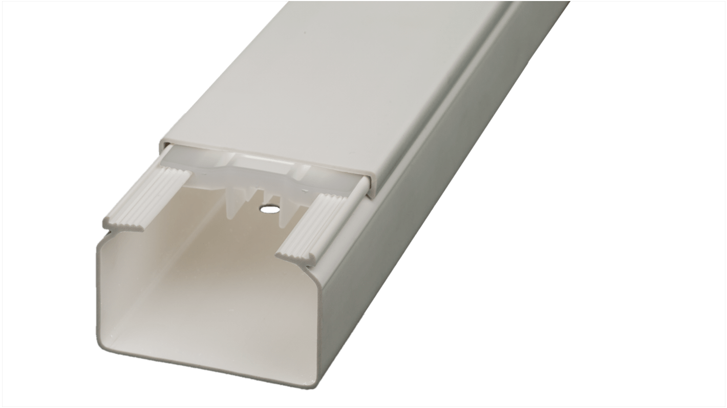 RS PRO Installationskanal nach VDE Weiß, 60 mm x 60mm Kunststoff, Länge 2m
